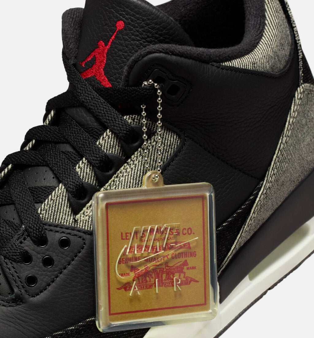 Air Jordan 3 x Levi's Black and White – Men's Lifestyle Shoe in Denim/Black/Gym Red
