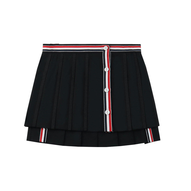 Women's Wool Pleated A-Line Mini Skirt
