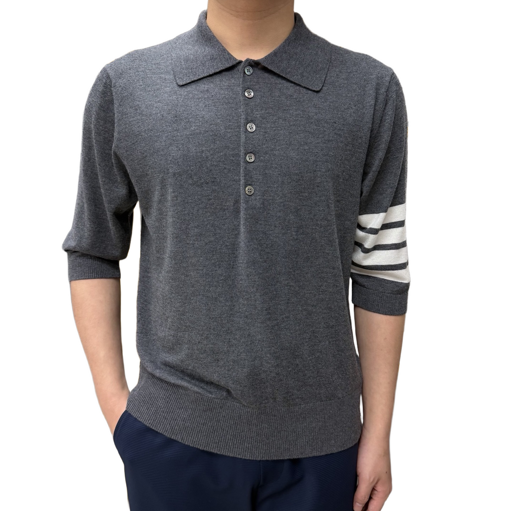 Four-Bar Polo Collar Short Sleeve Shirt | Thom Browne