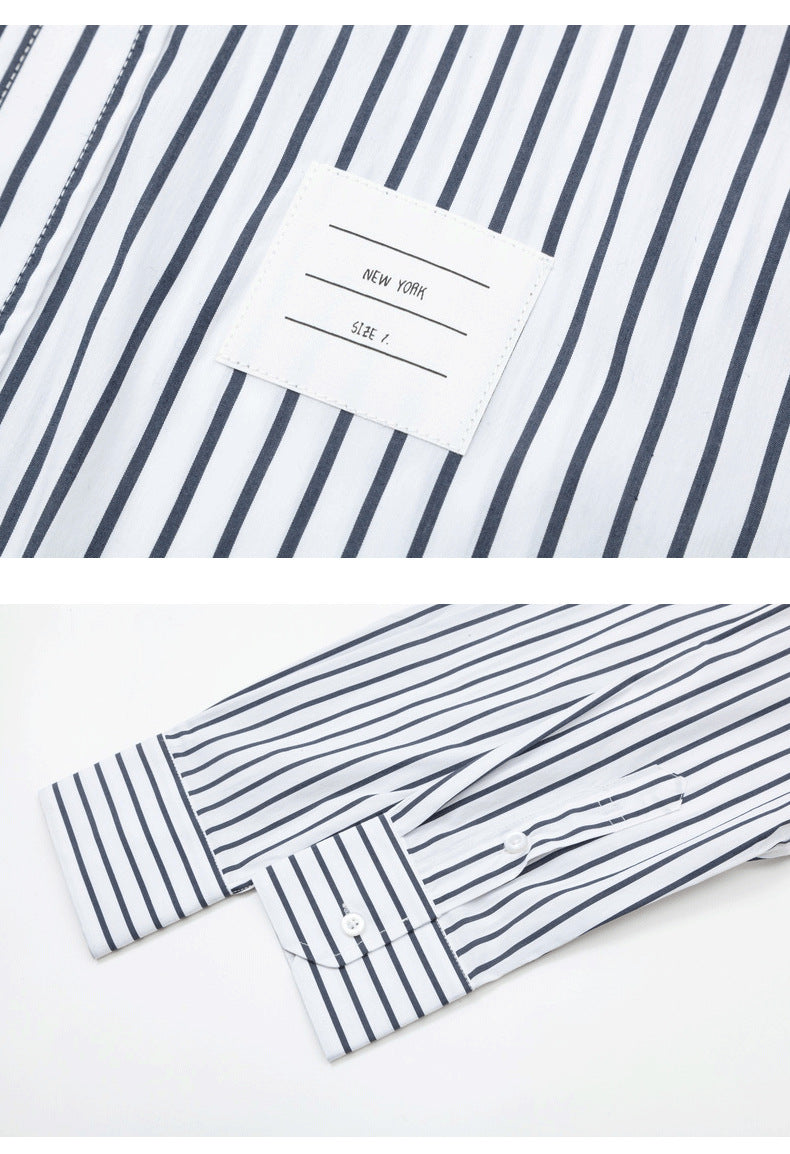 Classic Four-Bar Black & White Striped Patchwork Shirt - Premium Designer | Thom Browne
