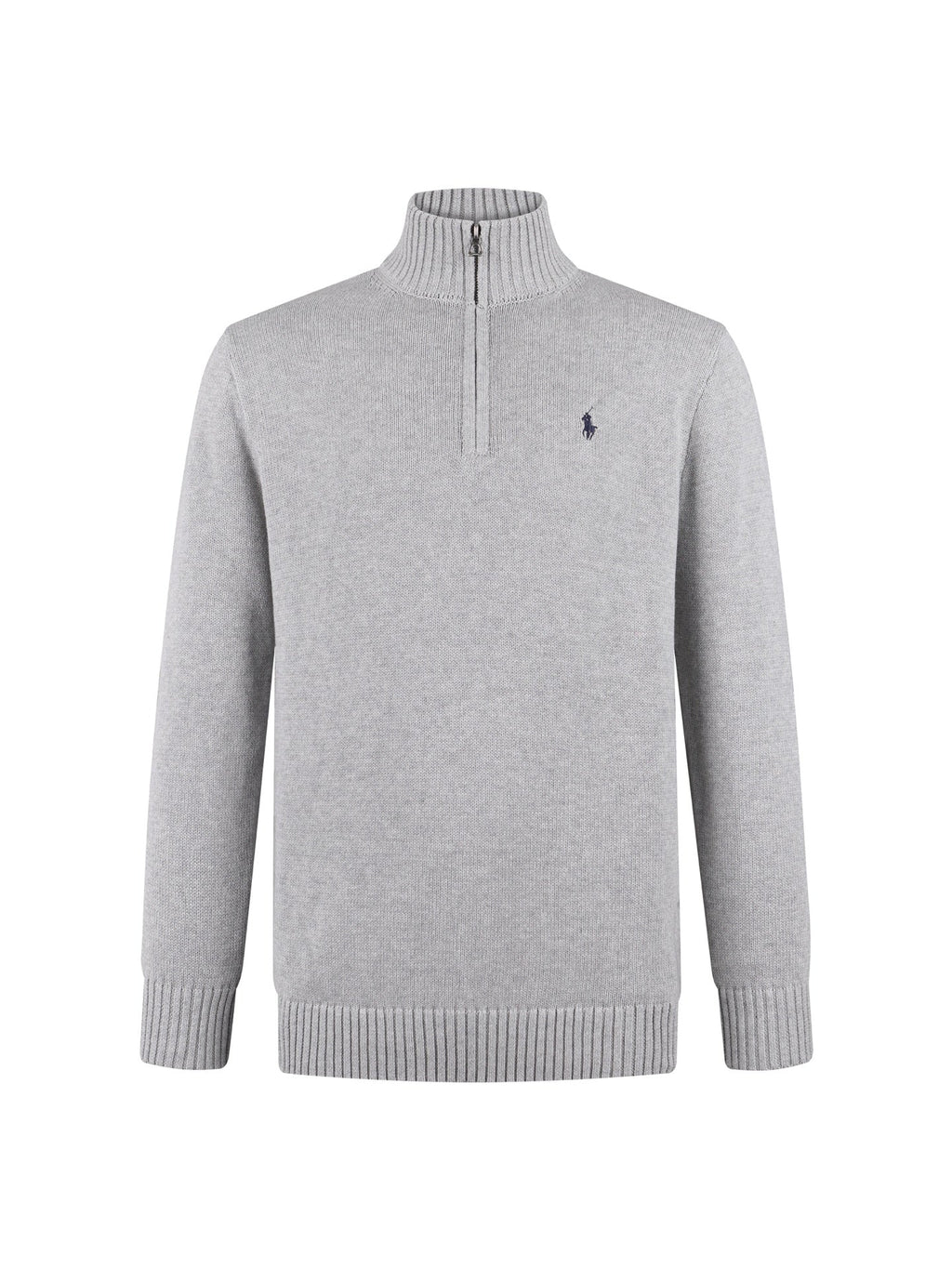 Polo Ralph Lauren Men’s Quarter‑Zip Knit Sweater With Red Pony Embroidery