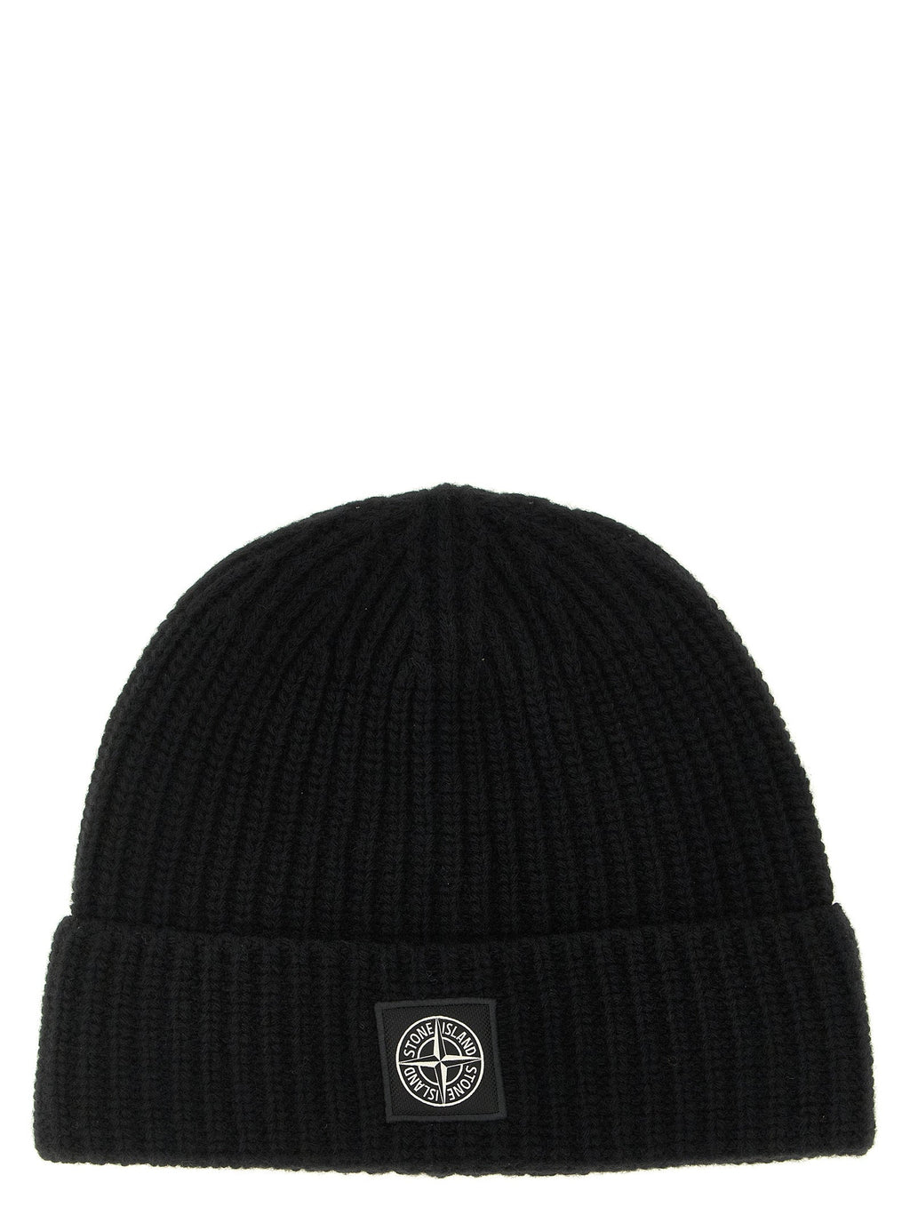 Stone Island Black Virgin Wool Beanie
