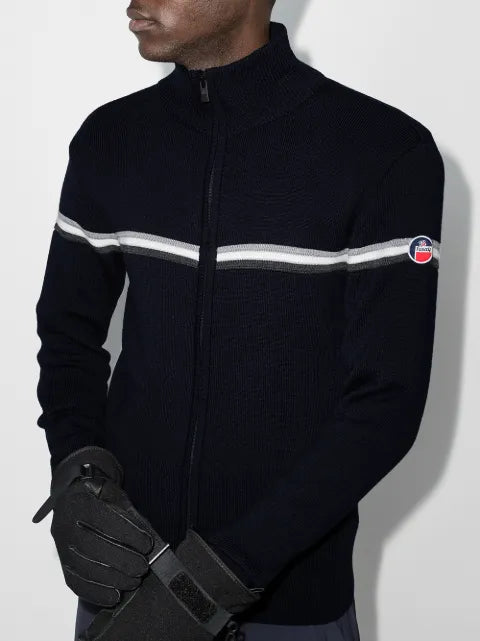 Fusalp stripe detail zip-up jumper