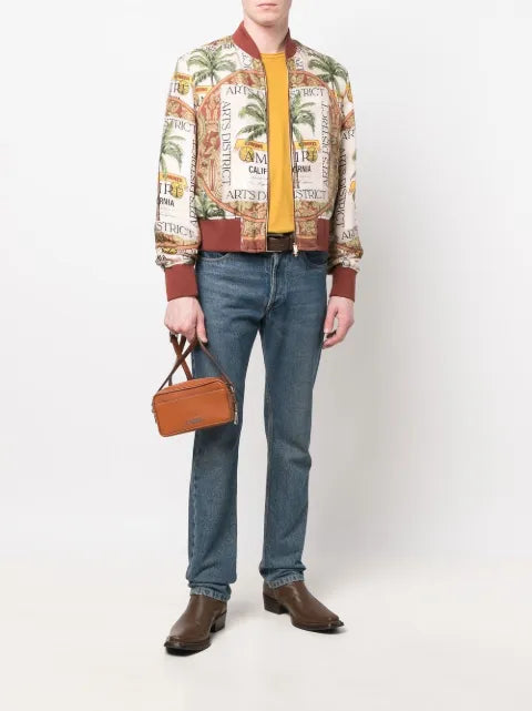 AMIRI graphic-print silk bomber jacket