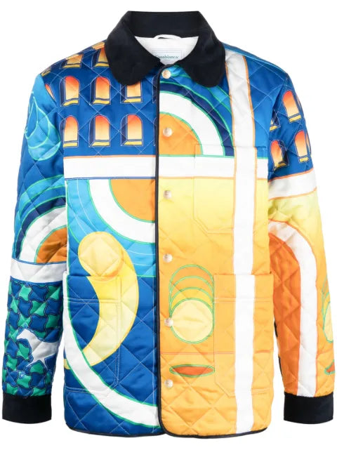 Casablanca Paysage-print quilted jacket