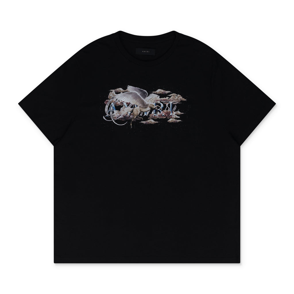 Black Pegasus Script Logo Tee