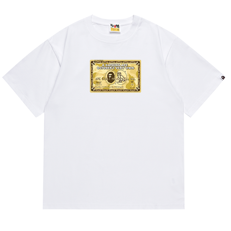 BAPE x OVO Card Back Print Men's T-Shirt - Black