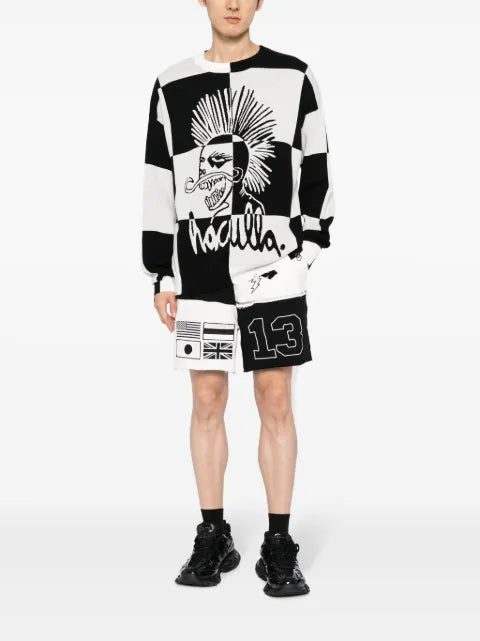 Haculla This Is Chess intarsia-knit jumper
