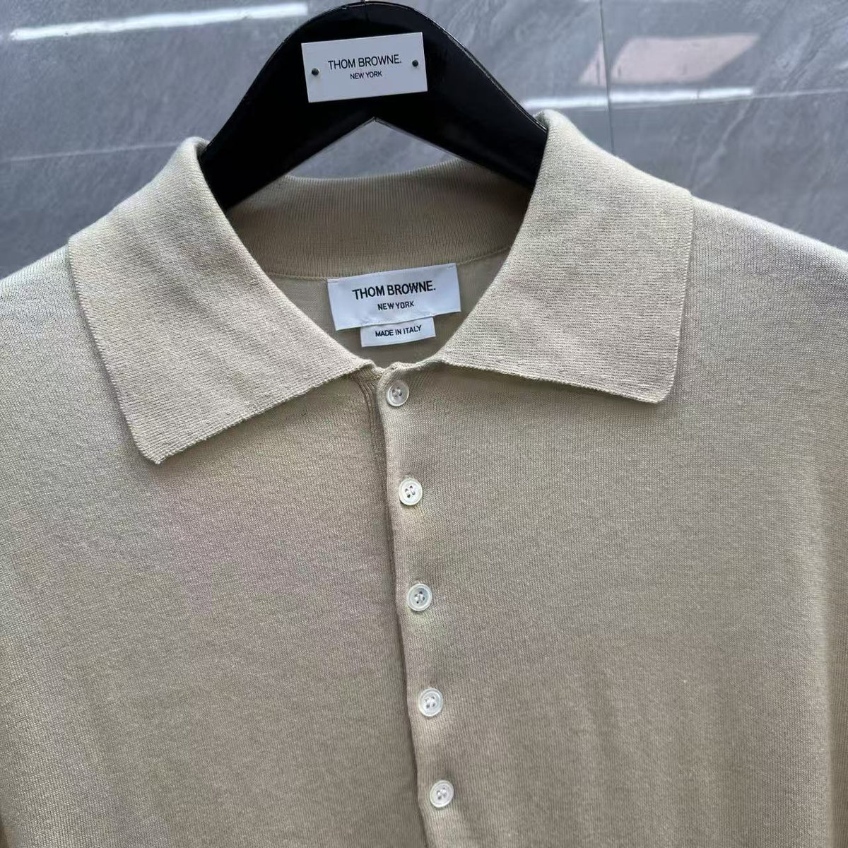 Four-Bar Polo Collar Short Sleeve Shirt | Thom Browne