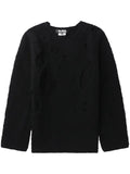 Black Comme Des Garçons distressed-effect wool jumper
