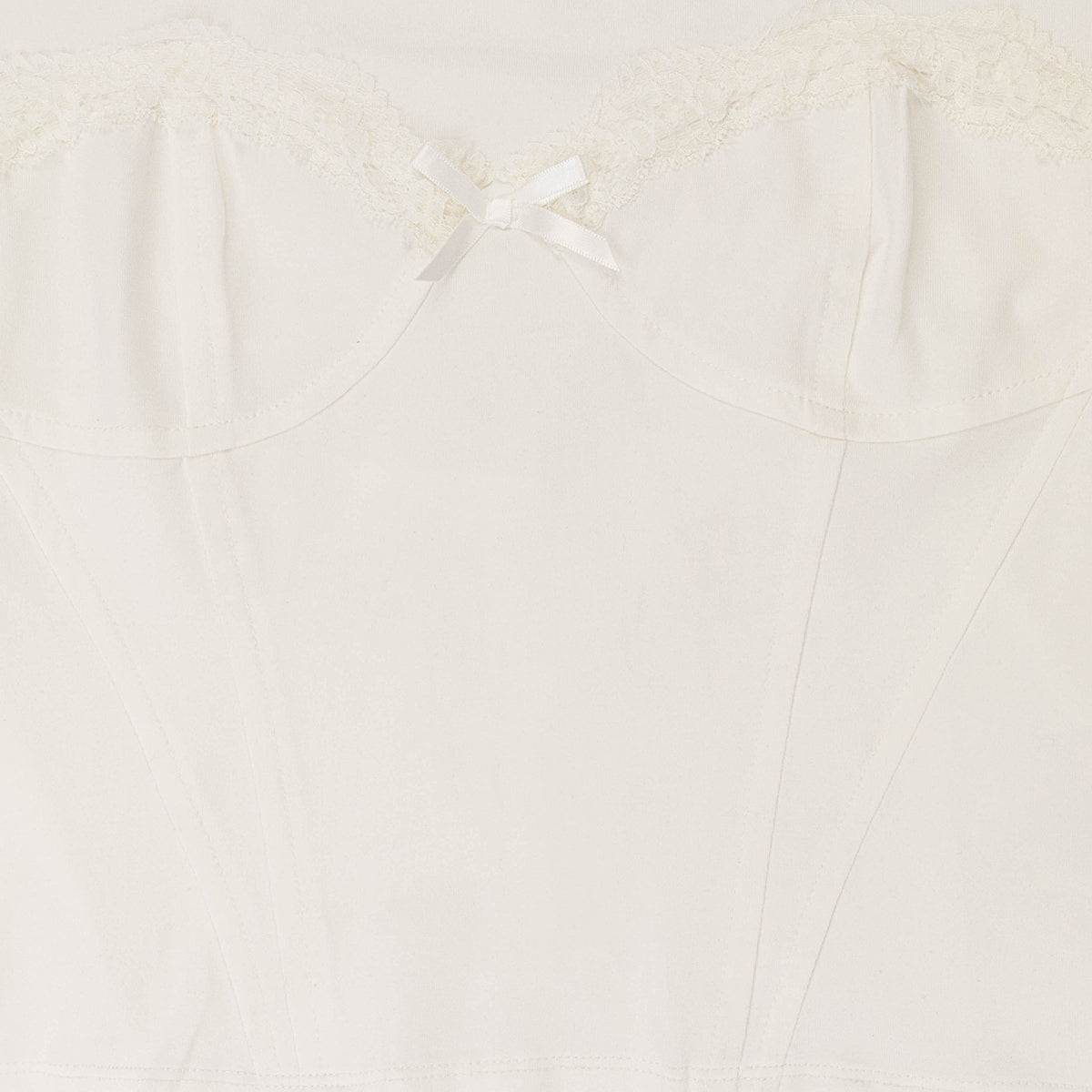 LACE TRIM BUSTIER WHITE T-SHIRT