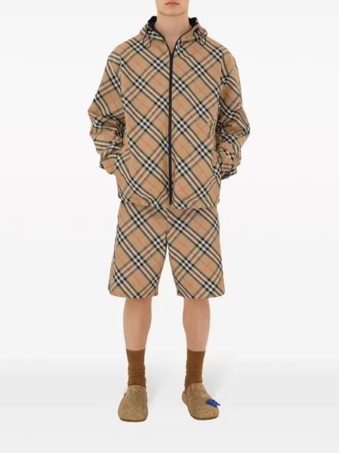Burberry Check reversible zip-front hooded jacket