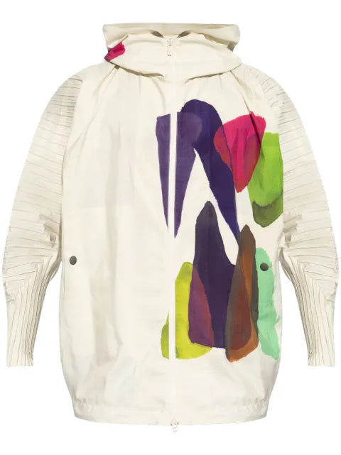 Homme Plissé Issey Miyake graphic print hooded jacket