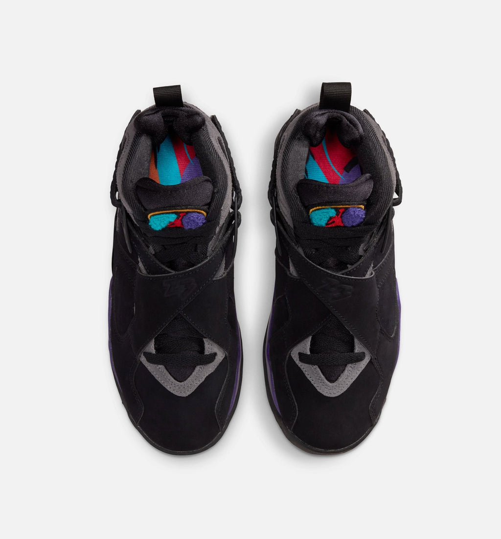 Air Jordan 8 Retro Aqua Grade School Lifestyle Shoe – Black/Multi Color/Bright Concord