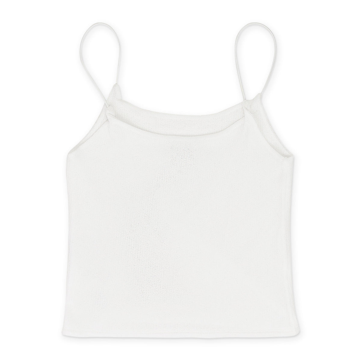 WHITE SHEER RIB KNIT TANK TOP