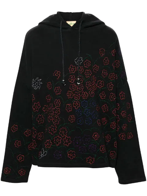 Glass Cypress floral-embroidered hoodie