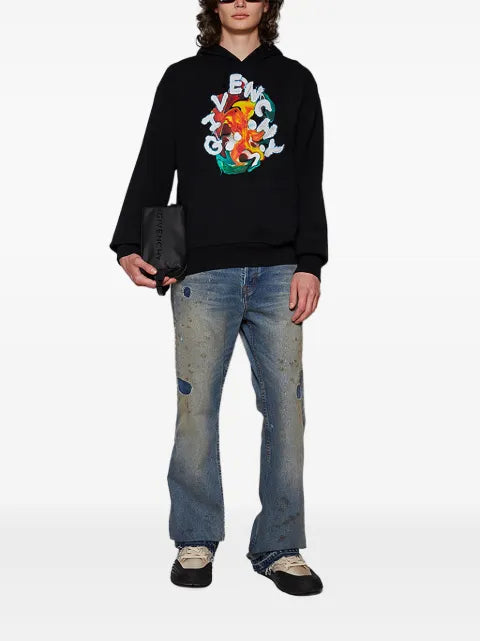 Givenchy psychedelic boxy fit hoodie in fleece