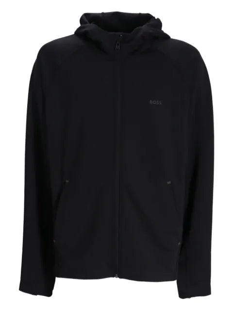 BOSS active zip-up hoodie with reflective branding