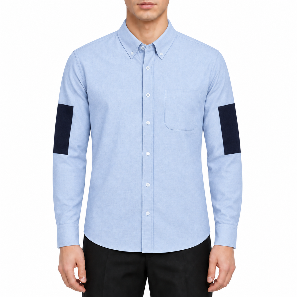 Men's Double Sleeve Patches Contrast Shirt | Thom Browne