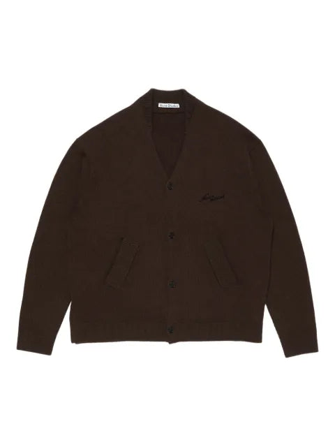 Acne Studios embroidered-logo buttoned cardigan
