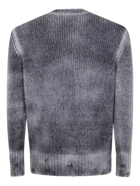 Avant Toi ribbed cashmere sweater with a distressed finish