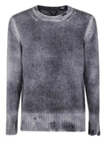Avant Toi ribbed cashmere sweater with a distressed finish