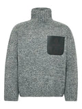 JW Anderson stand collar-sweater with leather pocket