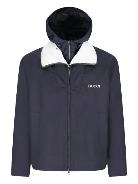 Gucci attached hood logo-detail jacket