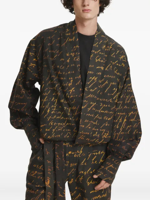 IRINA VOINEA Writings balloon-sleeve jacket