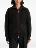 Manière De Voir Jamie - speckled zip through jacket - black