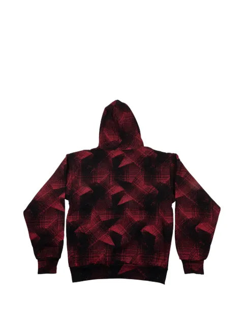 SP5DER plaid-pattern star-detail hoodie