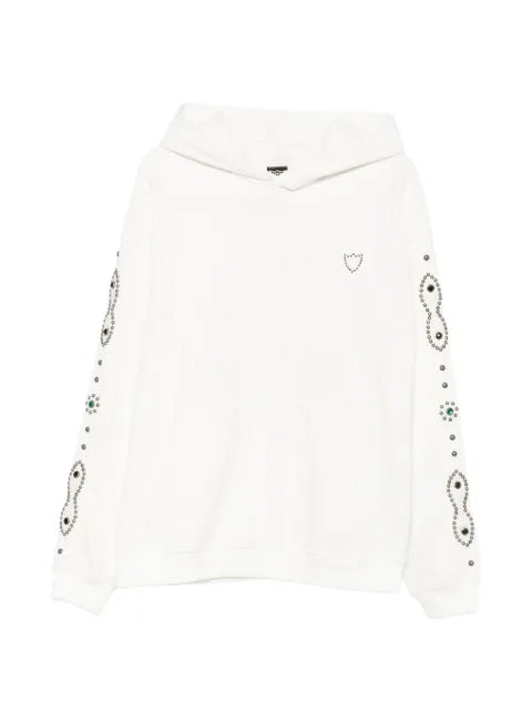 Htc Los Angeles Moustache stud-embellished crystal-embellished hoodie
