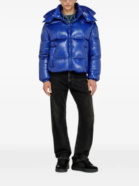 Diesel down puffer jacket with detachable hood