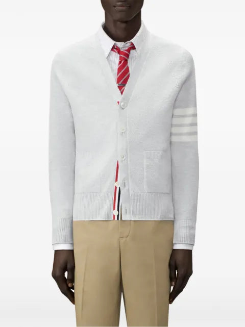 Thom Browne linen cotton 4-Bar relaxed fit cardigan