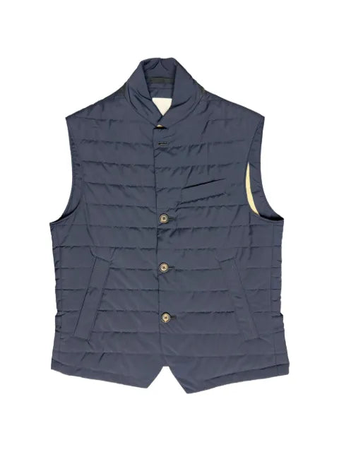 Eleventy quilted button-front vest