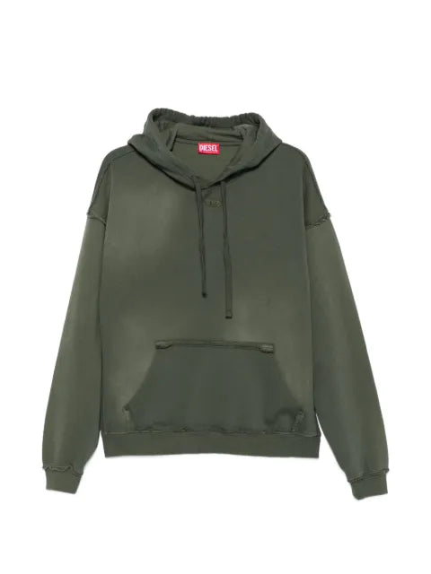 Diesel faded cotton hoodie with frayed details
