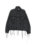 midorikawa frayed-edge denim jacket