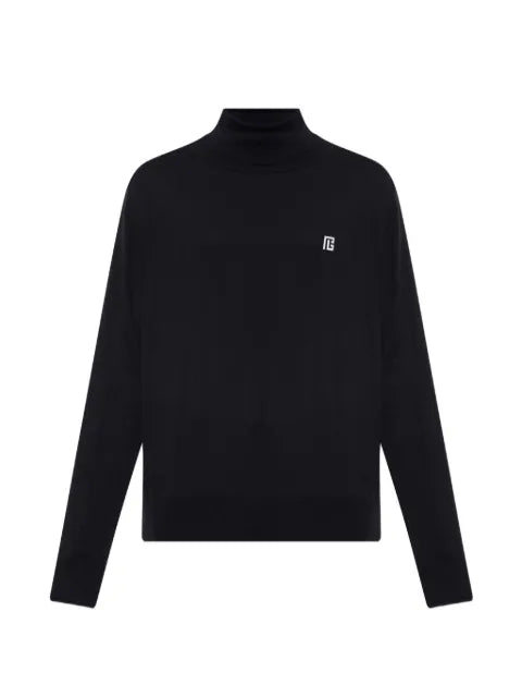 Balmain logo-embroidered turtleneck sweater