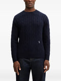 Sporty & Rich cable-knit embroidered-logo sweater