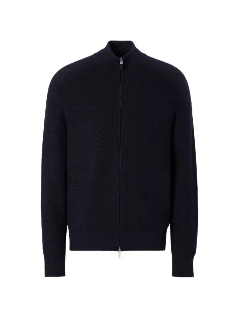 Zegna navy blue Cashseta full-zip cardigan
