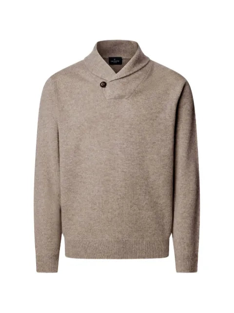Hackett London button-detail shawl-collar sweater
