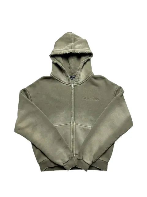 Thirteen Studios faded-effect flag-print hoodie