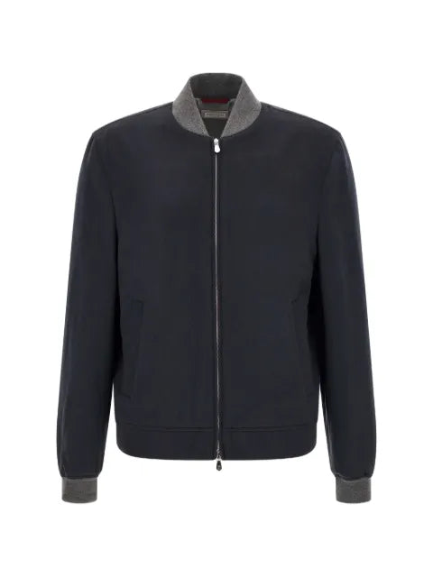 Brunello Cucinelli cashmere zip-up bomber jacket