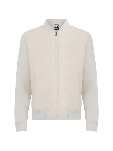 BOSS quilted panel-sleeved jacket