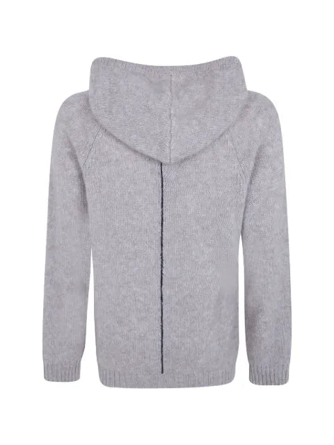 Giorgio Armani contrast-stitch alpaca hoodie