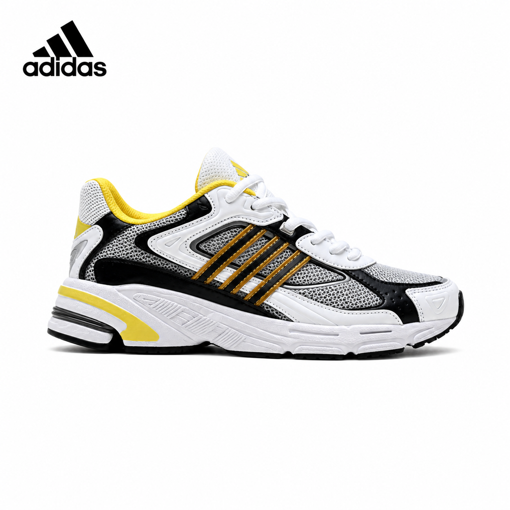 Adidas K81801550 Men's Running Shoes - White/Black/Yellow