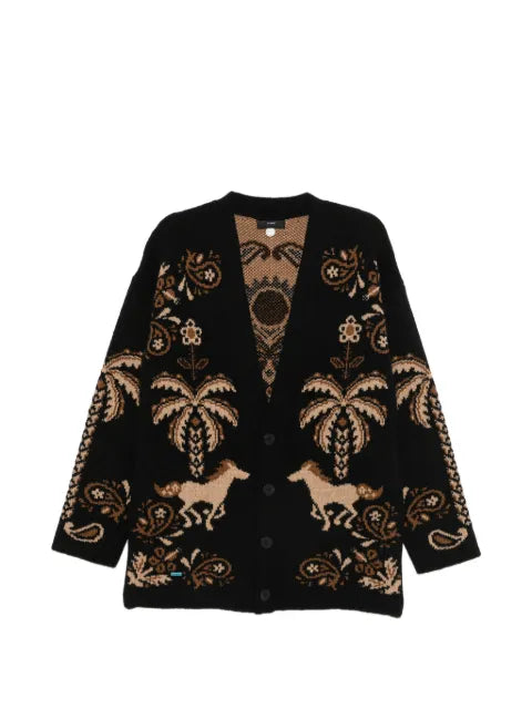 Alanui intarsia-knit cardigan