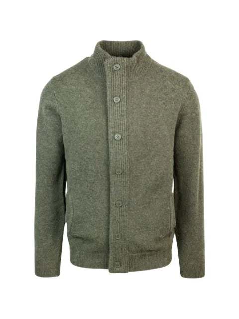 Barbour Essential patch-detail button-up cardigan