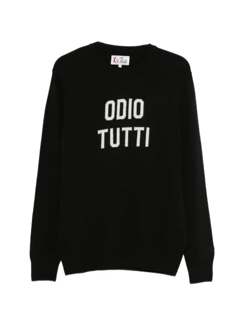 MC2 Saint Barth Heron slogan-intarsia sweater