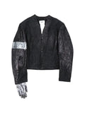 Doublet Moon Walk crackle-effect leather jacket